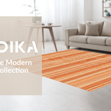 Ultra Soft Area Rug, Non Slip, Stain Resistant, Washable Area Rugs for Living Room, Bedroom, Warm Fall-Inspired Pattern Design(Orange)