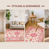 Ultra Soft Area Rug, Non Slip, Stain Resistant, Washable Area Rugs for Living Room, Bedroom, Transitional Warm Color Palette(Ivory)