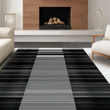 Ultra Soft Area Rug, Non Slip, Stain Resistant, Washable Area Rugs for Living Room, Bedroom, Modern Whimsical Shape Composition(Black)