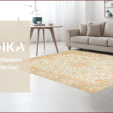 Ultra Soft Area Rug, Non Slip, Stain Resistant, Washable Area Rugs for Living Room, Bedroom, Chic Neutral Retro Aesthetic(Ivory)