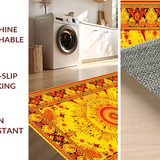 Ultra Soft Area Rug, Non Slip, Stain Resistant, Washable Area Rugs for Living Room, Bedroom, Lively Ecliptic Color Fusion(Gold)
