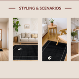 Ultra Soft Area Rug, Non Slip, Stain Resistant, Washable Area Rugs for Living Room, Bedroom, Elegant Monochrome Yin Yang Aesthetic(Black)