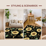 Ultra Soft Area Rug, Non Slip, Stain Resistant, Washable Area Rugs for Living Room, Bedroom, Contemporary Black and Gold Theme(Gold)