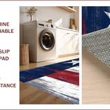 Ultra Soft Area Rug, Non Slip, Stain Resistant, Washable Area Rugs for Living Room, Bedroom, Rustic Vintage Flag Design(Red)
