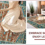 Ultra Soft Area Rug, Non Slip, Stain Resistant, Washable Area Rugs for Living Room, Bedroom, Vibrant Tribal Inspired Design(Brown)