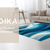 Dynamic Seafoam Curvilinear Arrangement(Blue)