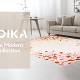 Ultra Soft Area Rug, Non Slip, Stain Resistant, Washable Area Rugs for Living Room, Bedroom, Elegant Round Nature Inspired(Beige)