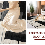Ultra Soft Area Rug, Non Slip, Stain Resistant, Washable Area Rugs for Living Room, Bedroom, Abstract Earth Tone Geometric Art(Black)
