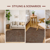 Ultra Soft Area Rug, Non Slip, Stain Resistant, Washable Area Rugs for Living Room, Bedroom, Artful Rustic Cow Pattern Accent(Brown)