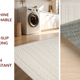 Ultra Soft Area Rug, Non Slip, Stain Resistant, Washable Area Rugs for Living Room, Bedroom, Rustic Tiled Patterned Appeal(Beige)