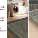 Ultra Soft Area Rug, Non Slip, Stain Resistant, Washable Area Rugs for Living Room, Bedroom, Rustic Softened Linear Patterns(Gray)