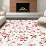 Ultra Soft Area Rug, Non Slip, Stain Resistant, Washable Area Rugs for Living Room, Bedroom, Playful Soft Circular Blossom Design(Beige)