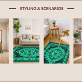Ultra Soft Area Rug, Non Slip, Stain Resistant, Washable Area Rugs for Living Room, Bedroom, Non-Shedding Medallion Living Room Area Carpet(Blue)