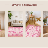 Ultra Soft Area Rug, Non Slip, Stain Resistant, Washable Area Rugs for Living Room, Bedroom, Non-Slip Cowboy Boots Living Room Carpet(Pink)