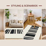 Ultra Soft Area Rug, Non Slip, Stain Resistant, Washable Area Rugs for Living Room, Bedroom, Earthy Toned Striped Adventure(Beige)
