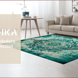 Ultra Soft Area Rug, Non Slip, Stain Resistant, Washable Area Rugs for Living Room, Bedroom, Light Blue Green Rug for High Traffic Home Office(Green)