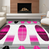 Ultra Soft Area Rug, Non Slip, Stain Resistant, Washable Area Rugs for Living Room, Bedroom, Contemporary Striped Coastal Accent(Pink)