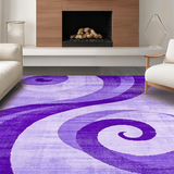 Ultra Soft Area Rug, Non Slip, Stain Resistant, Washable Area Rugs for Living Room, Bedroom, Elegant Cozy Fluid Patterns(Purple)