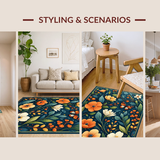 Intricate Dark Floral Composition(Blue)