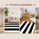 Artistic Black White Patterned Canvas(Black)