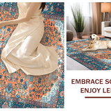 Ultra Soft Area Rug, Non Slip, Stain Resistant, Washable Area Rugs for Living Room, Bedroom, Sophisticated Rust Ogee Pattern(Orange)
