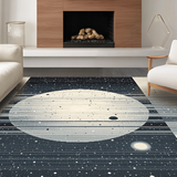 Ultra Soft Area Rug, Non Slip, Stain Resistant, Washable Area Rugs for Living Room, Bedroom, Sleek Monochrome Lunar Arrangement(Gray)