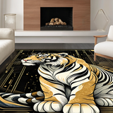 Ultra Soft Area Rug, Non Slip, Stain Resistant, Washable Area Rugs for Living Room, Bedroom, Earthy Animal Print Aesthetic(Gold)