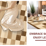 Ultra Soft Area Rug, Non Slip, Stain Resistant, Washable Area Rugs for Living Room, Bedroom, Chic Modern Geometric Texture(Beige)