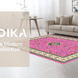 Ultra Soft Area Rug, Non Slip, Stain Resistant, Washable Area Rugs for Living Room, Bedroom, Minimalist Geometric Soft Tones(Pink)