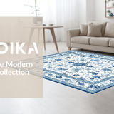 Ultra Soft Area Rug, Non Slip, Stain Resistant, Washable Area Rugs for Living Room, Bedroom, Sophisticated Colorful Plant Patterns(White)