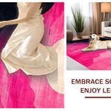 Ultra Soft Area Rug, Non Slip, Stain Resistant, Washable Area Rugs for Living Room, Bedroom, Gradient Black Pink Abstract Aesthetic(Pink)