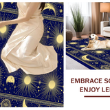 Ultra Soft Area Rug, Non Slip, Stain Resistant, Washable Area Rugs for Living Room, Bedroom, Artistic Celestial Vision Elements(Blue)