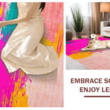 Ultra Soft Area Rug, Non Slip, Stain Resistant, Washable Area Rugs for Living Room, Bedroom, Radiant Contemporary Gradient Patterns(Pink)