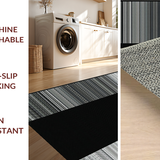 Ultra Soft Area Rug, Non Slip, Stain Resistant, Washable Area Rugs for Living Room, Bedroom, Stylish Abstract Black and White Composition(Black)
