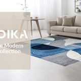 Ultra Soft Area Rug, Non Slip, Stain Resistant, Washable Area Rugs for Living Room, Bedroom, Serene Modernist Fluid Form Layout(Blue)