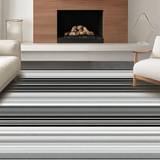 Ultra Soft Area Rug, Non Slip, Stain Resistant, Washable Area Rugs for Living Room, Bedroom, Striking Abstract Outdoor Stripe Theme(Gray)