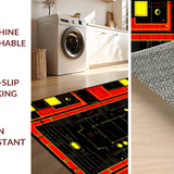 Ultra Soft Area Rug, Non Slip, Stain Resistant, Washable Area Rugs for Living Room, Bedroom, Sleek Futuristic Patterned Design(Red)