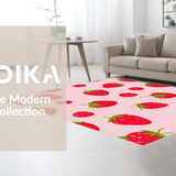 Ultra Soft Area Rug, Non Slip, Stain Resistant, Washable Area Rugs for Living Room, Bedroom, Playful Pink Strawberry Aesthetic(Pink)