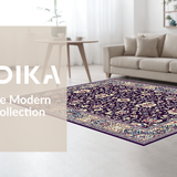 Ultra Soft Area Rug, Non Slip, Stain Resistant, Washable Area Rugs for Living Room, Bedroom, Abstract Artful Purple Blossom Style(Purple)