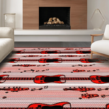 Bold Geometric Guitar Shape Arrangement(Red)