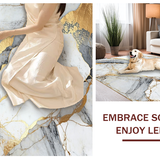 Ultra Soft Area Rug, Non Slip, Stain Resistant, Washable Area Rugs for Living Room, Bedroom, Luxurious Marbleized Textured Visual(White)