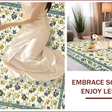 Ultra Soft Area Rug, Non Slip, Stain Resistant, Washable Area Rugs for Living Room, Bedroom, Chic Floral Modern Aesthetic(Ivory)