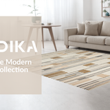 Ultra Soft Area Rug, Non Slip, Stain Resistant, Washable Area Rugs for Living Room, Bedroom, Cozy Neutral Tones Tiled Motif(Beige)