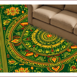 Ultra Soft Area Rug, Non Slip, Stain Resistant, Washable Area Rugs for Living Room, Bedroom, Vintage Green Tribal Living Room Stain-Resistant Rug(Green)