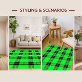 Ultra Soft Area Rug, Non Slip, Stain Resistant, Washable Area Rugs for Living Room, Bedroom, Rustic Buffalo Plaid Motif(Black)