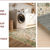 Ultra Soft Area Rug, Non Slip, Stain Resistant, Washable Area Rugs for Living Room, Bedroom, Chic Earthy Toned Botanical Motif(Beige)