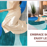 Ultra Soft Area Rug, Non Slip, Stain Resistant, Washable Area Rugs for Living Room, Bedroom, Modern Abstract Blue Teal Living Room Rug(Blue)