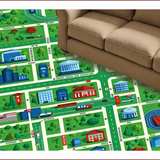 Ultra Soft Area Rug, Non Slip, Stain Resistant, Washable Area Rugs for Living Room, Bedroom, Playful Urban Track Layout Rug(Blue)