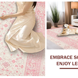 Ultra Soft Area Rug, Non Slip, Stain Resistant, Washable Area Rugs for Living Room, Bedroom, Pink Bow Accent Rug, Chic Decor(Pink)