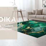 Ultra Soft Area Rug, Non Slip, Stain Resistant, Washable Area Rugs for Living Room, Bedroom, Striking Geometric Emerald Elegance(Green)